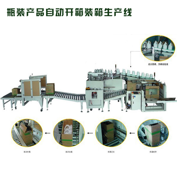 自動化瓶裝開箱封箱打包生產流水線 自動包裝生產線設備